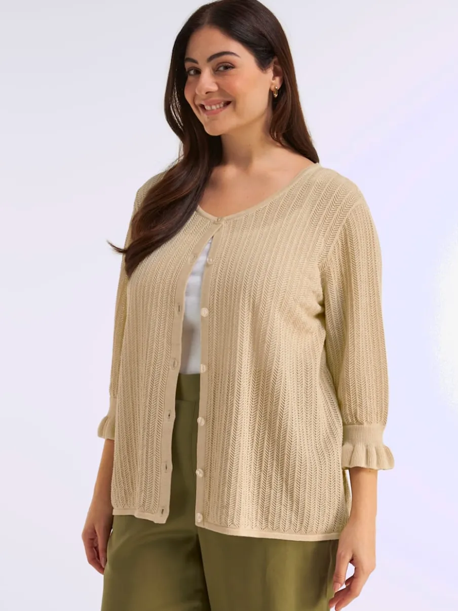 Veste en tricot ajouré motif ajouré léger