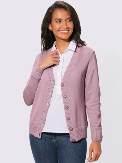 Veste en tricot avec boutons et manches longues confortables