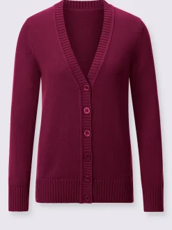 Veste en tricot avec boutons et manches longues confortables