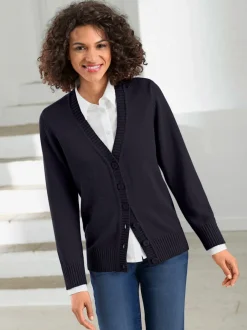 Veste en tricot avec boutons et manches longues confortables