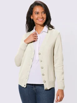 Veste en tricot avec boutons et manches longues confortables