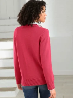 Veste en tricot avec boutons et manches longues confortables