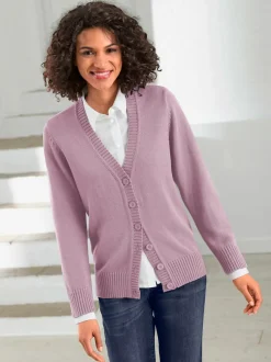 Veste en tricot avec boutons et manches longues confortables