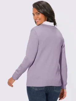 Veste en tricot avec boutons et manches longues confortables