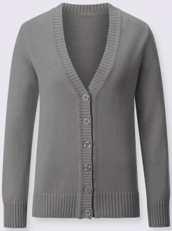 Veste en tricot avec boutons et manches longues confortables