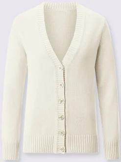 Veste en tricot avec boutons et manches longues confortables