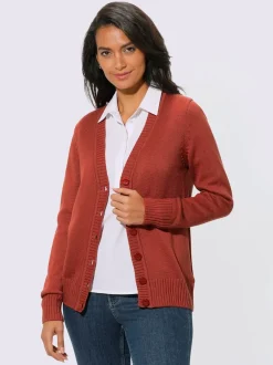 Veste en tricot avec boutons et manches longues confortables