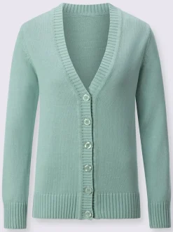Veste en tricot avec boutons et manches longues confortables