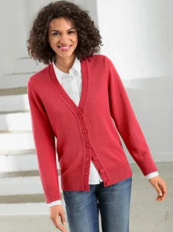 Veste en tricot avec boutons et manches longues confortables