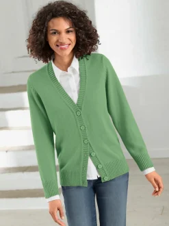 Veste en tricot avec boutons et manches longues confortables