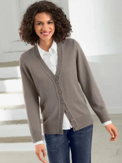 Veste en tricot avec boutons et manches longues confortables