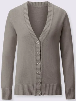 Veste en tricot avec boutons et manches longues confortables
