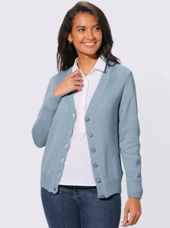 Veste en tricot avec boutons et manches longues confortables