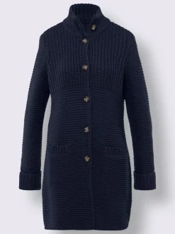Veste en tricot avec col montant et poches fendues