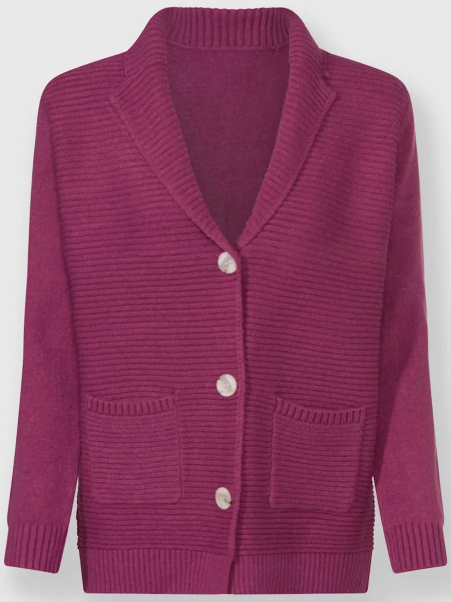 Veste en tricot avec col à revers et poches