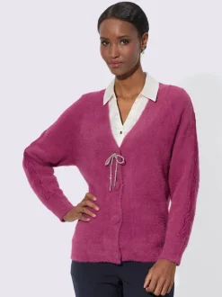 Veste en tricot avec encolure en V et détails raffinés