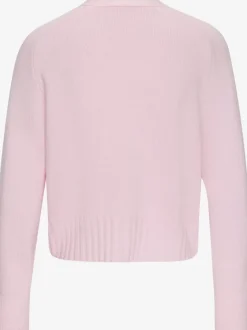 Veste en tricot avec encolure en V et bords-côtes larges