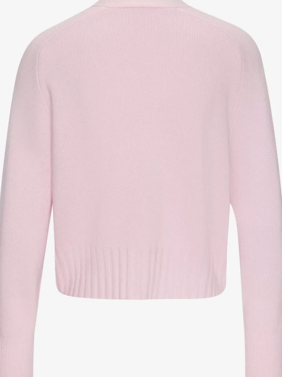 Veste en tricot avec encolure en V et bords-côtes larges