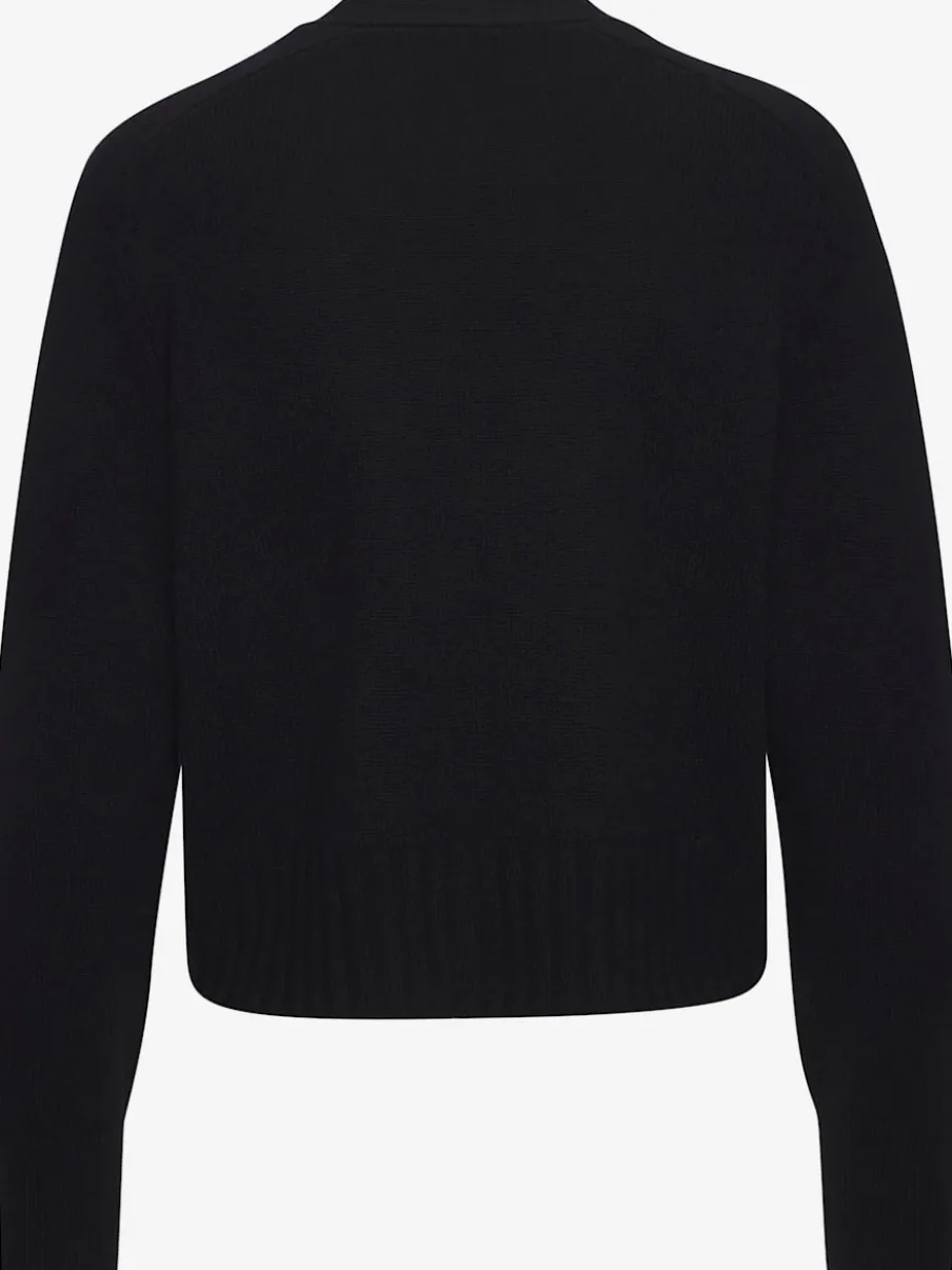 Veste en tricot avec encolure en V et bords-côtes larges