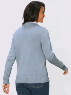 Veste en tricot avec glissière et finitions côtelées