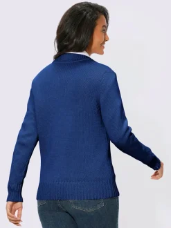 Veste en tricot avec glissière et finitions côtelées