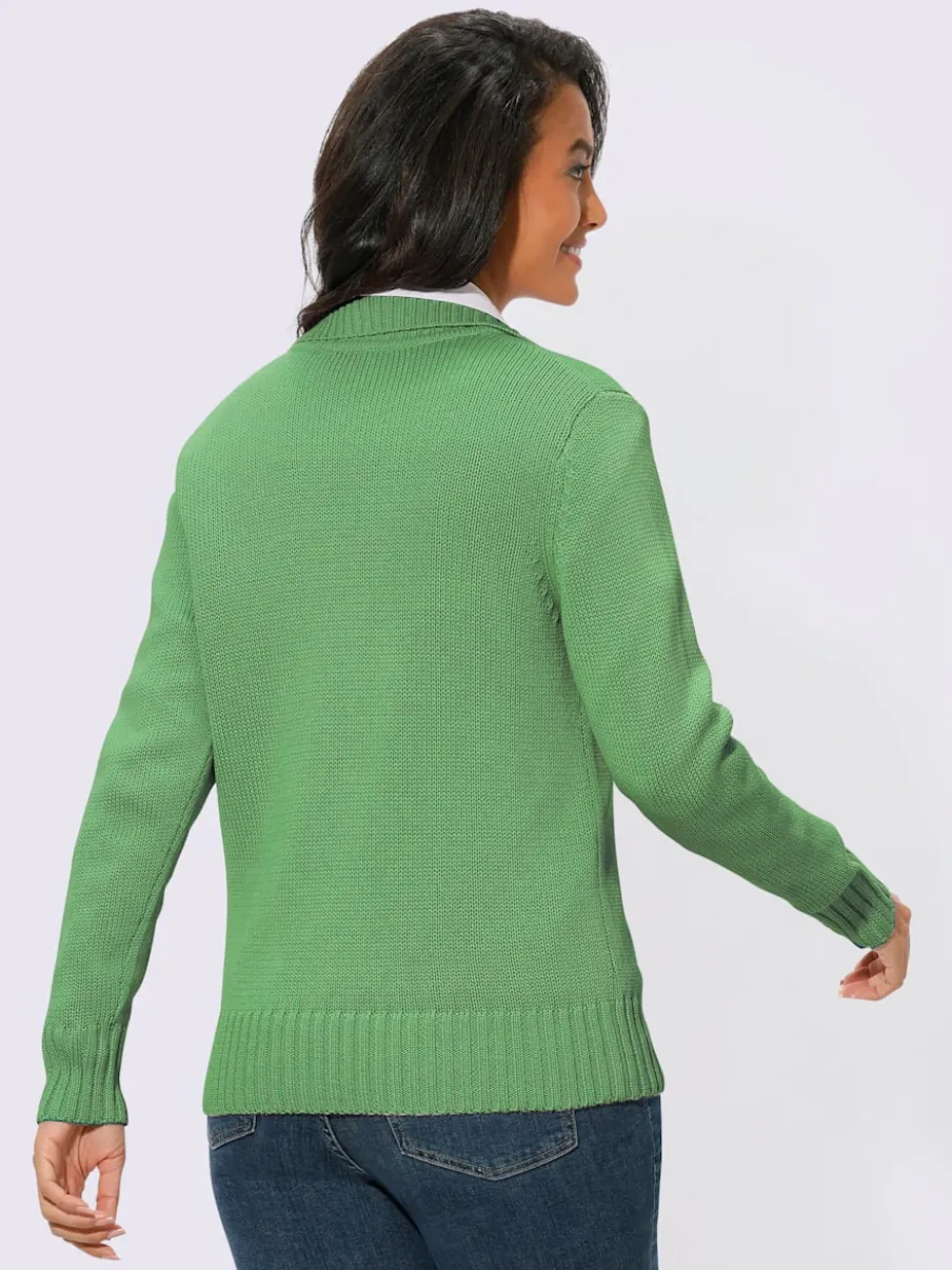 Veste en tricot avec glissière et finitions côtelées