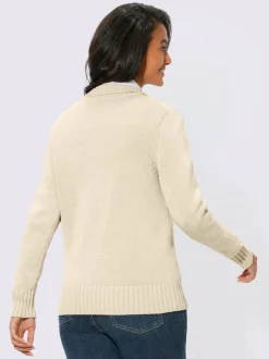 Veste en tricot avec glissière et finitions côtelées