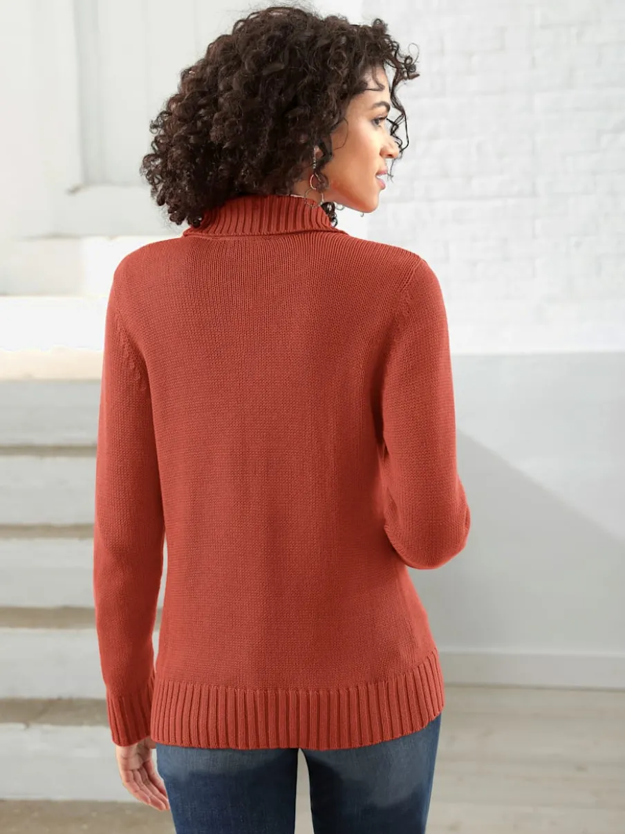 Veste en tricot avec glissière et finitions côtelées