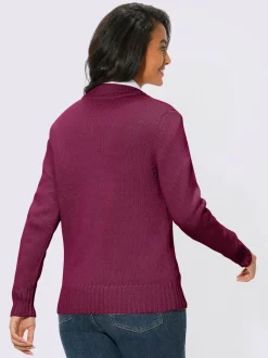 Veste en tricot avec glissière et finitions côtelées