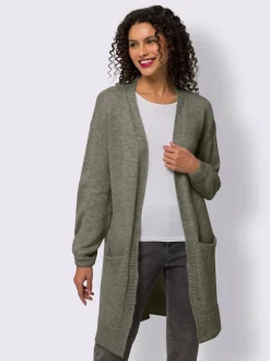 Veste en tricot avec manches longues et grandes poches plaquées