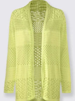 Veste en tricot avec motif ajouré et col à revers