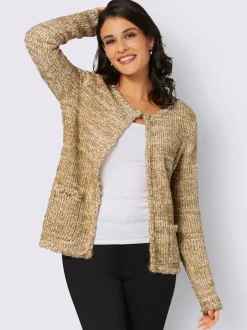 Veste en tricot à boutons fantaisie et manches longues