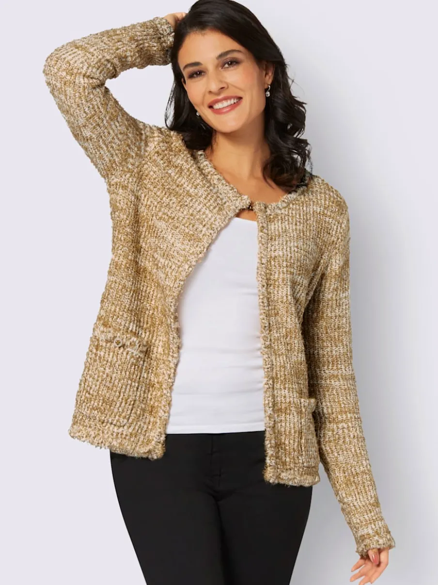Veste en tricot à boutons fantaisie et manches longues