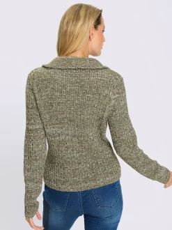 Veste en tricot à col revers avec poches plaquées