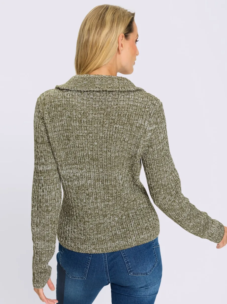 Veste en tricot à col revers avec poches plaquées