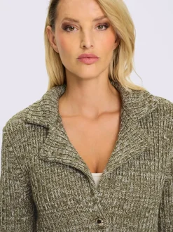 Veste en tricot à col revers avec poches plaquées