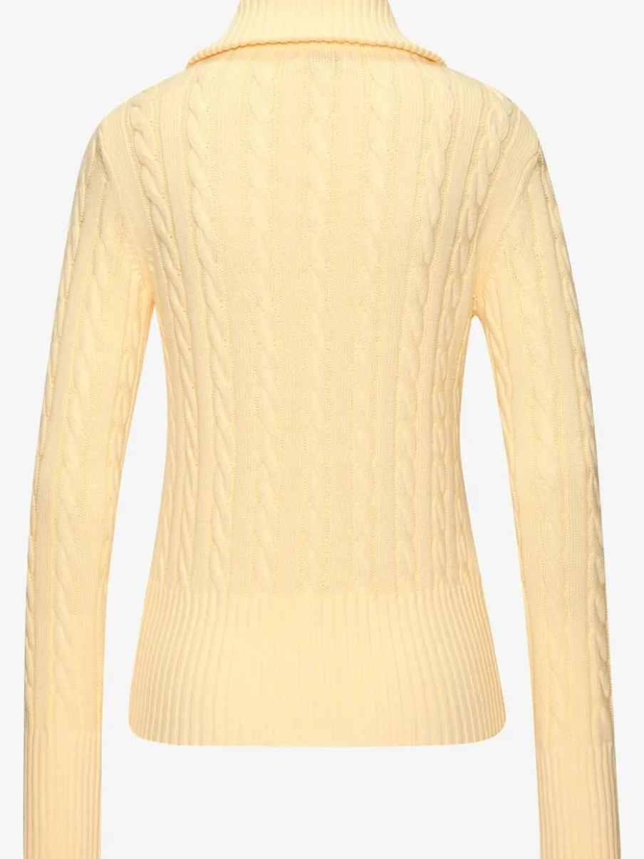 Veste en tricot à col à revers avec glissière et manches longues