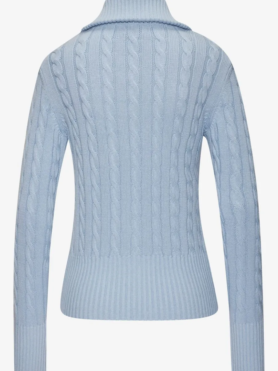 Veste en tricot à col à revers avec glissière et manches longues