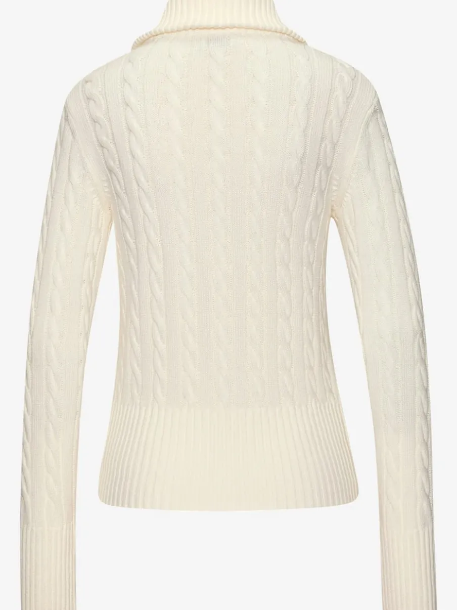 Veste en tricot à col à revers avec glissière et manches longues