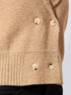 Veste en tricot à col à revers et manches longues avec boutonnières