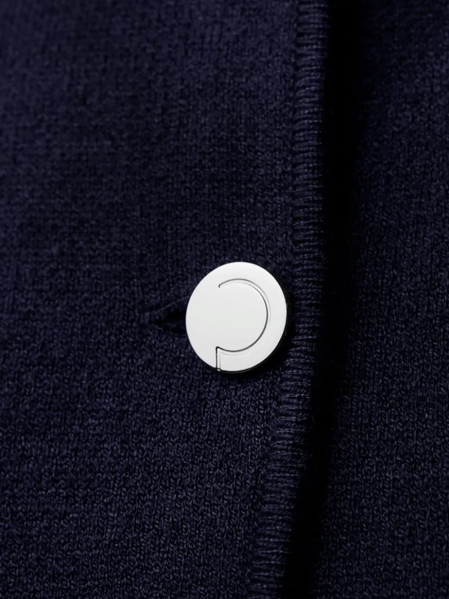 Veste en tricot à col rond avec motif jacquard et poches