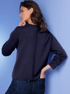 Veste en tricot à col rond avec motif jacquard et poches