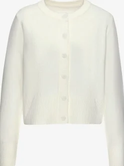 Veste en tricot à col rond avec patte de boutonnage et manches longues