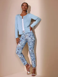 Veste en tricot à col rond et manches longues