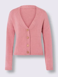 Veste en tricot à col V et boutons magnifiques