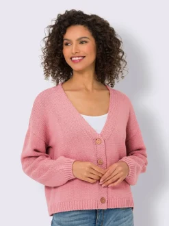 Veste en tricot à col V et boutons magnifiques