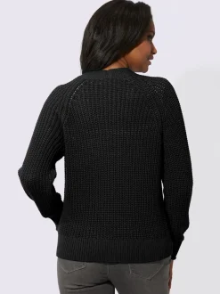 Veste en tricot coton avec col en V et manches longues