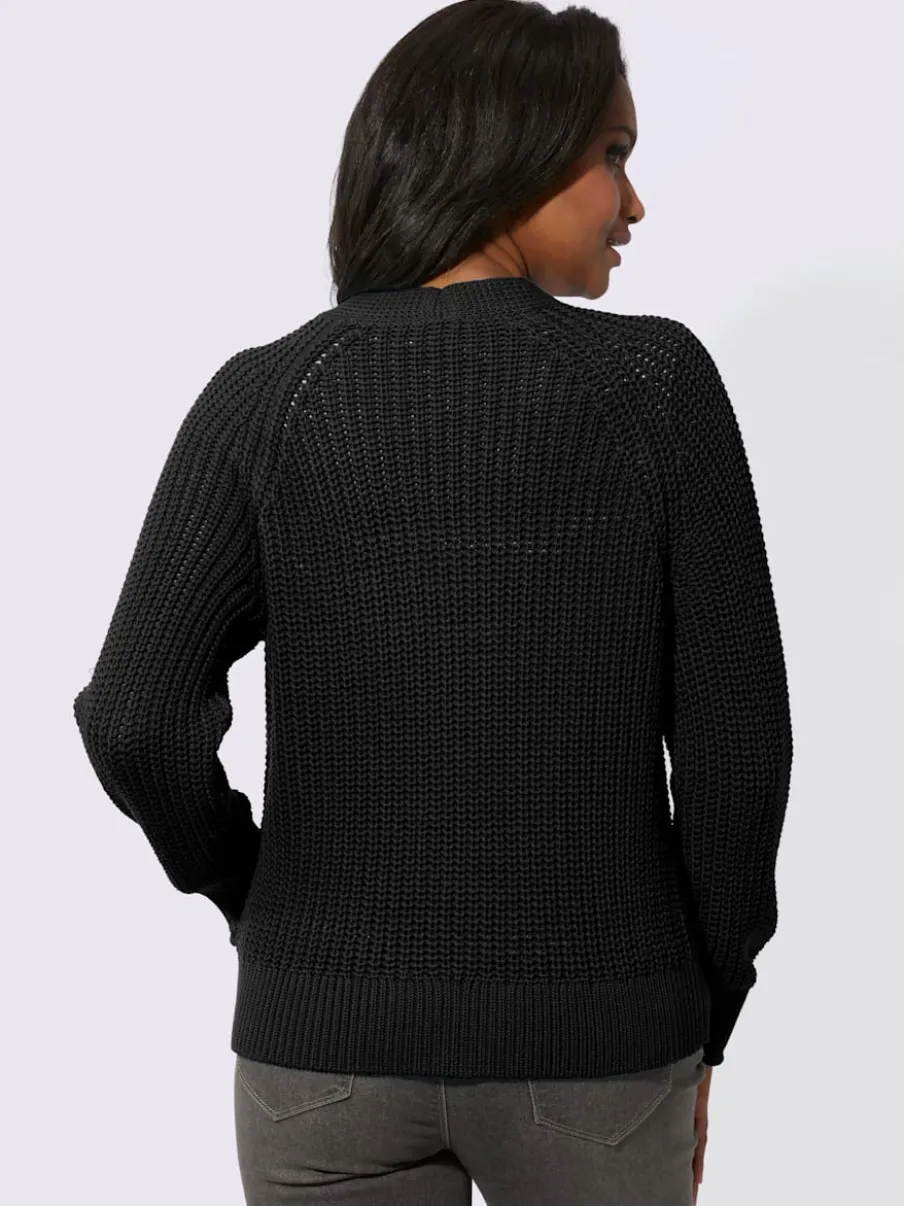 Veste en tricot coton avec col en V et manches longues