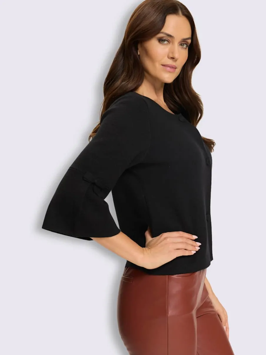Veste en tricot coupe en a