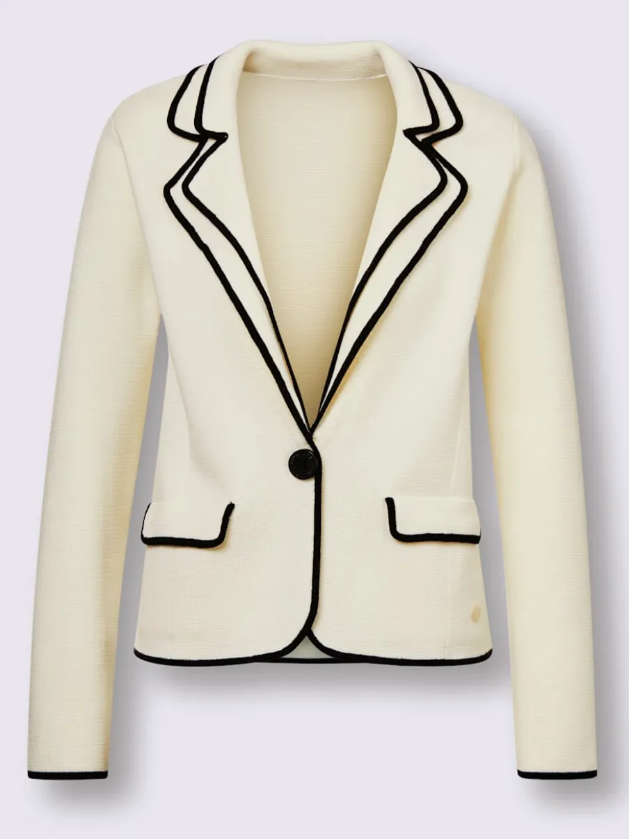 Veste en tricot à double col avec poches rabat